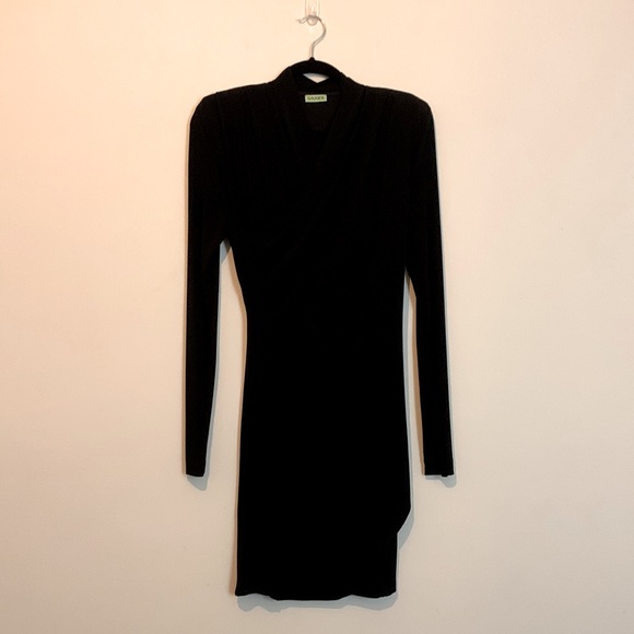 Gauge81 Black High Neck Wrap Mini Dress “Tver” Size S - Picture 8 of 12